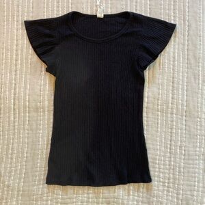 Kate Quinn flutter ribbed top